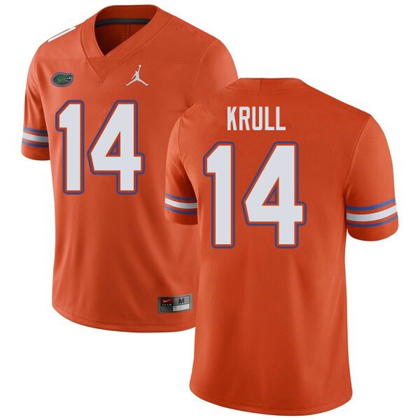 Jordan Brand Men #14 Lucas Krull Florida Gators College Football Jerseys Orange